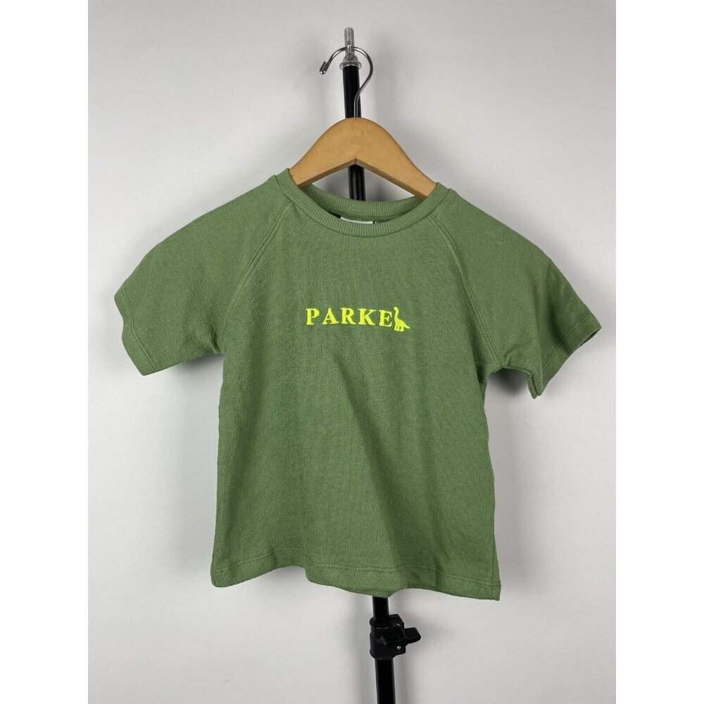 Zara Green 100% Cotton Kids Short Sleeve Embroidered Parke Dino Shirt 18-24M‎